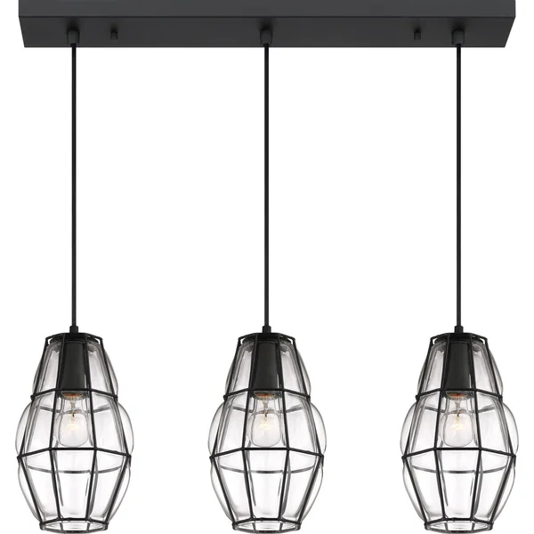 Quoizel 3 Light Blythe Island Chandelier Earth Black BLH330EK