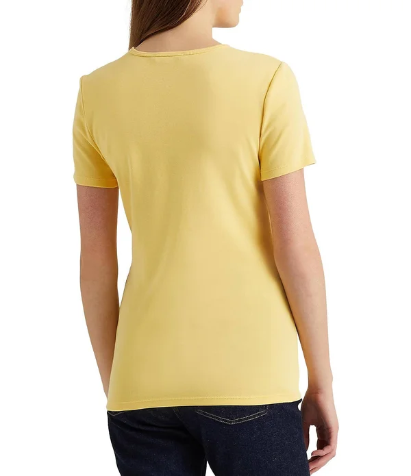 Lauren Ralph Lauren Short Sleeve Crew Neck Cotton-Blend T-Shirt - Xs