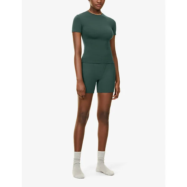 SKIMS Plus Size Cotton Jersey T-Shirt, Dark Green, 2x