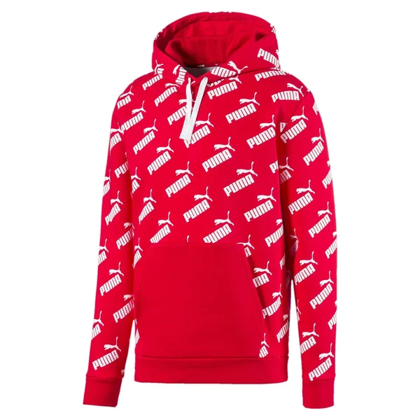 Puma Men's Amplified Hoodie-Red Small