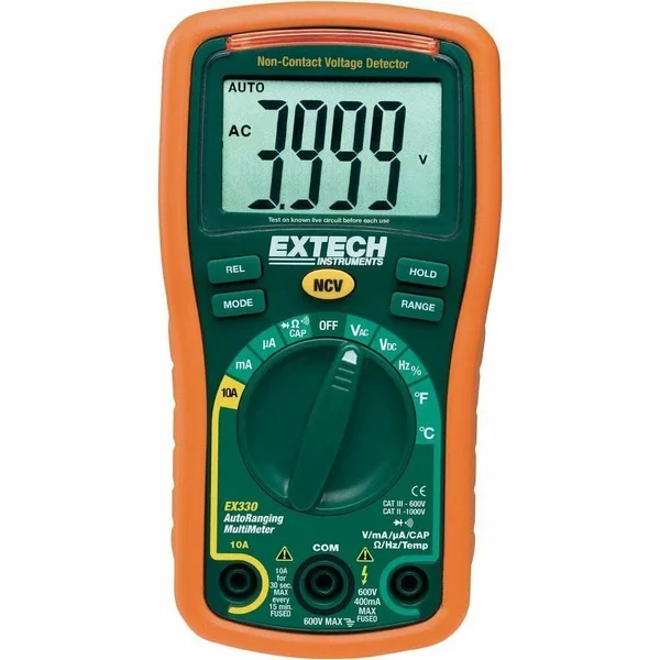 Extech EX330 Autoranging Mini Multimeter with NCV and Type K temperatu