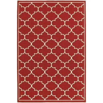 Abd黮hamid Geometric Tomato Red Indoor - Outdoor Area Rug Winston Porter Rug Size: Rectangle 8&6x22 x 13&