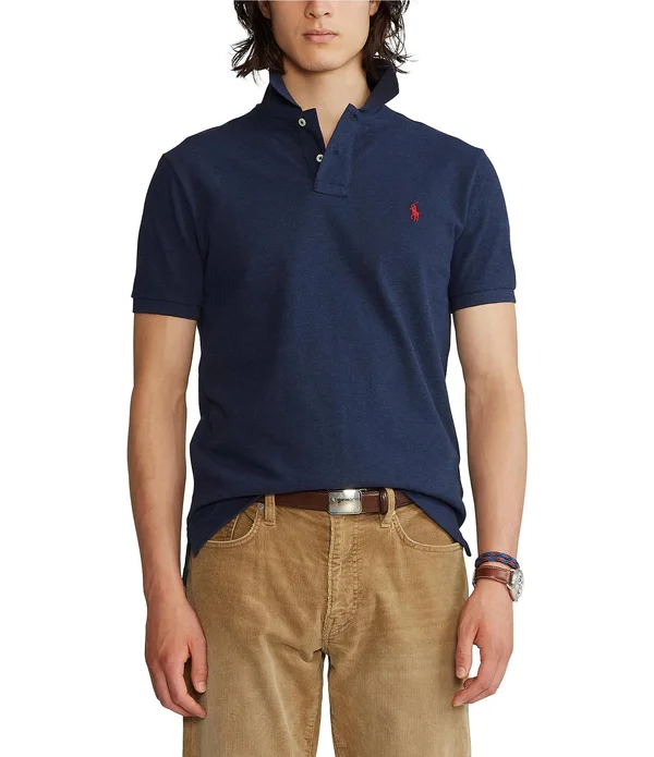 Polo Ralph Lauren Big Tall Classic-Fit Short-Sleeve Cotton Mesh Polo Shirt, Mens, 2XB, Medieval Blue Heather