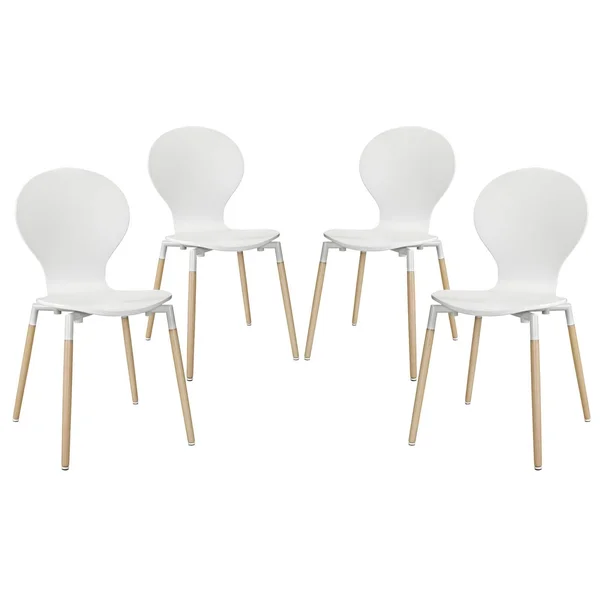 Modway Path Dining Chair - Set of 4 - Red