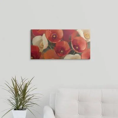 &Poppies Bloom I& Albena Hristova Graphic Art Print Charlton Home Format: Canvas, Size: 12x22 H x 24x22 W x 1.5x22 D