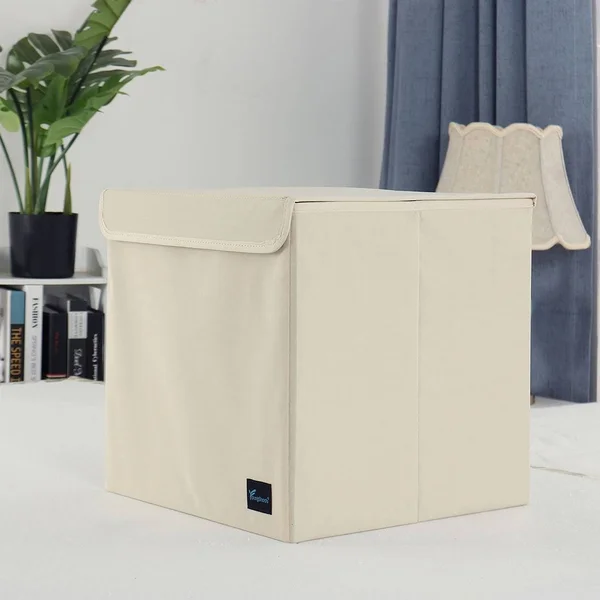 Piccocasa Storage Bin with Lid - Storage Cube Basket for Home Organizer, Collapsible Closet Bin Containers for Shelves, 13x13.6x13