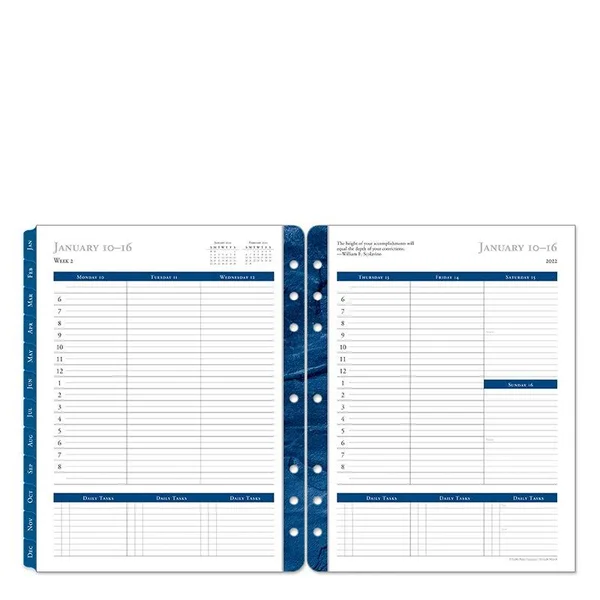 Franklincovey Monarch Monticello Weekly Ring-bound Planner - Jan 2022 - Dec 2022 - Size: 8.5 W x 11 H x 0.8 D