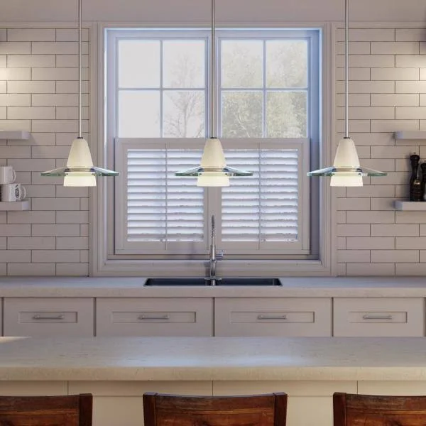 Progress Lighting P5011-09 Glass Brushed Nickel Pendant Light