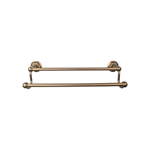 Top Knobs ED11PCB Edwardian Bath 30x22 Double Towel Bar - Polished Chrome - Hex Backplate