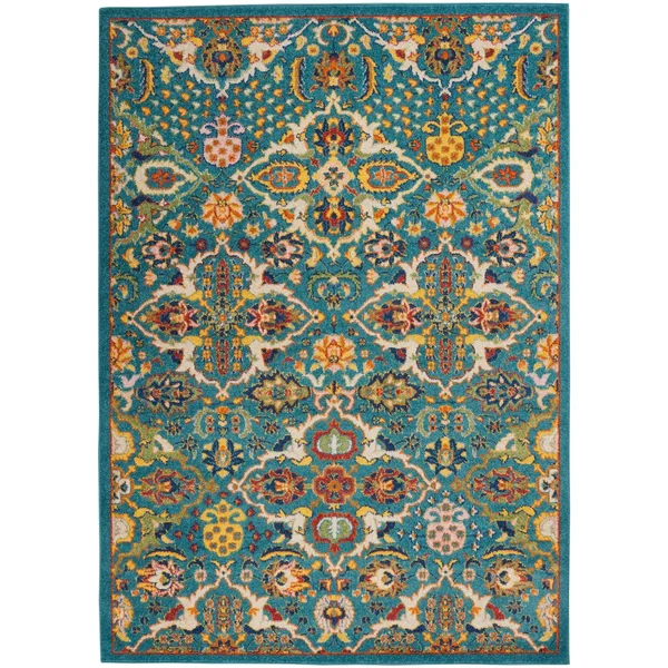 Nourison Allur ALR03 Area Rug, Navy Multicolor, 9& x 12&