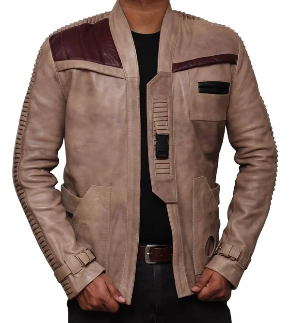 Star Wars Finn Jacket - Real Leather, Antique Beige