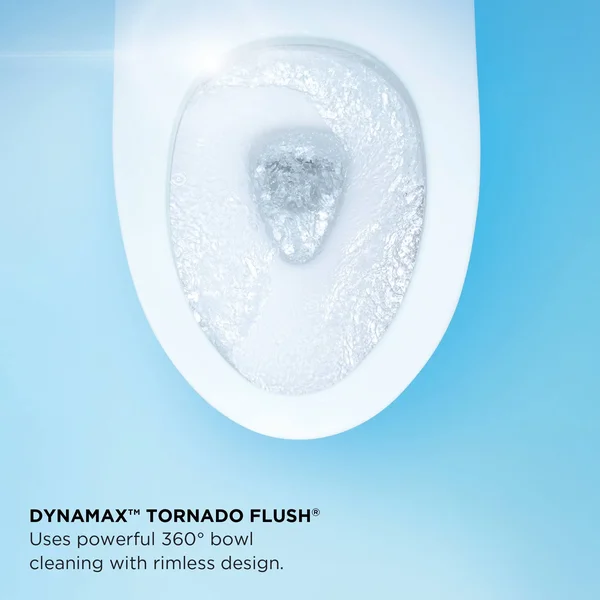 Toto Drake Two-Piece Elongated Dual Flush 1.6 and 0.8 GPF Universal Height Dynamax Tornado Flush Toilet with CeFiONtect, Coloni