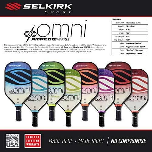 Selkirk Sport Amped Omni Pickleball Paddle - Red