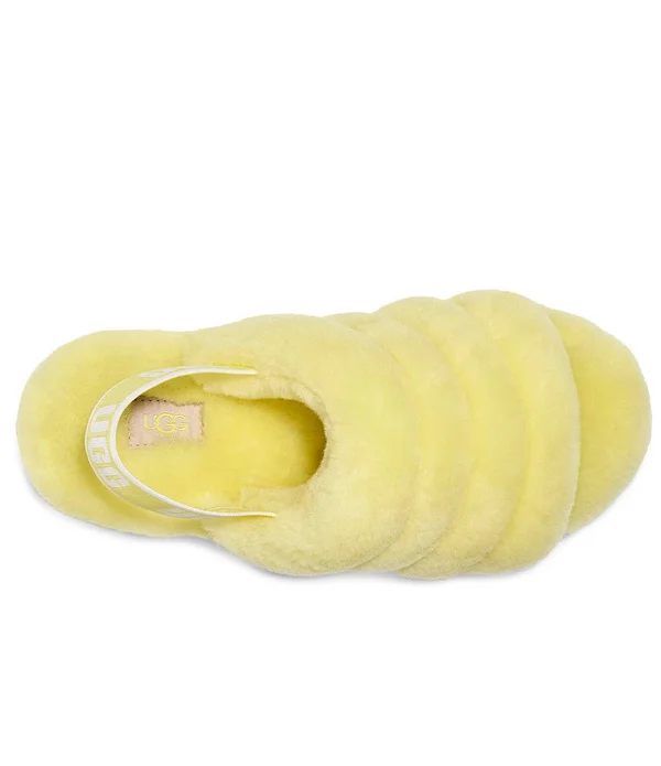 Ugg Women's Fluff Yeah Slide Sheepskin in Neon Yellow - Size 10