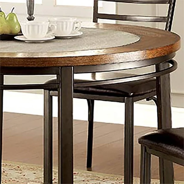 Furniture of America Cowan Round Dining Table in Bronze