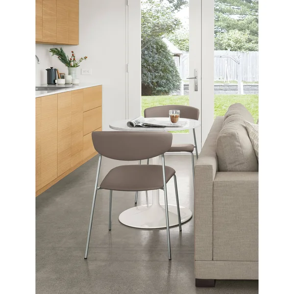 Room & Board, Modern Aria 36 Diameter Round Table, Satin Etched Tempered Glass Top