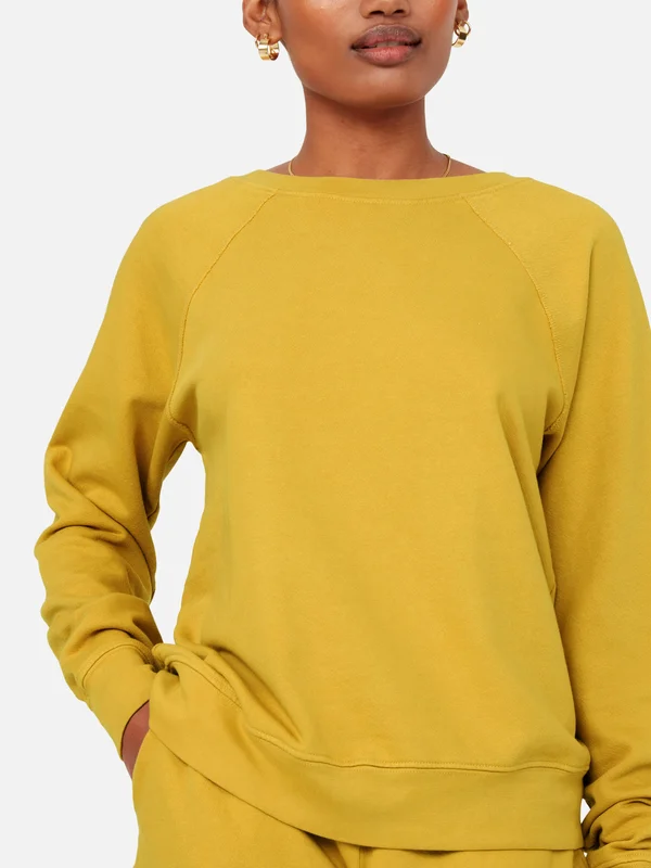 Organic Terry Raglan Sweatshirt Saffron - S