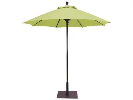 Galtech Quick Ship Commercial 7.5 Foot Aluminum Octagon Push Up Lift Umbrella White, Sunbrella Canvas - 725-WH-51