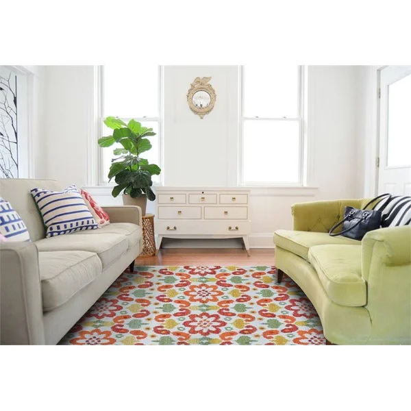 Feizy Samos 10& x 13&2x22 Bright Transitional Fabric Area Rug in Orange/Yellow