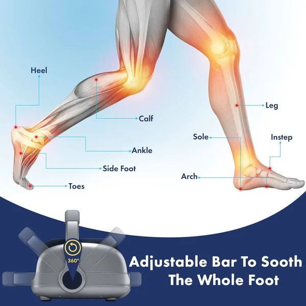 Miko Foot Massager Shiatsu Machine with Multi-Pressure Settings - Vibration, Deep-Kneading, Heat and Wireless Remote- Alleviate D
