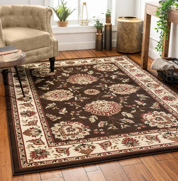 Well Woven Timeless Abbasi Traditional Persian Oriental Botanical Brown 3&11 inch x 5&3 inch Area Rug