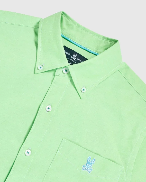 Psycho Bunny, Mens Tapton Long Sleeve Shirt, Electric Lime