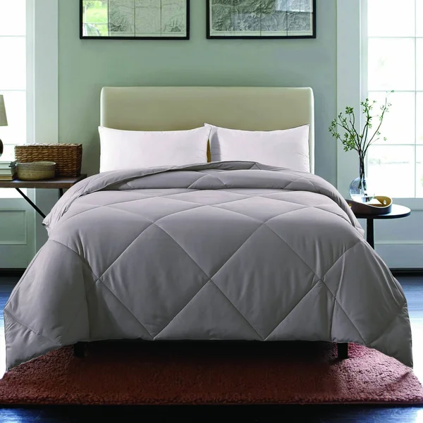 St. James Home Microfiber Nano Comforter, Light Grey, Twin, Gray