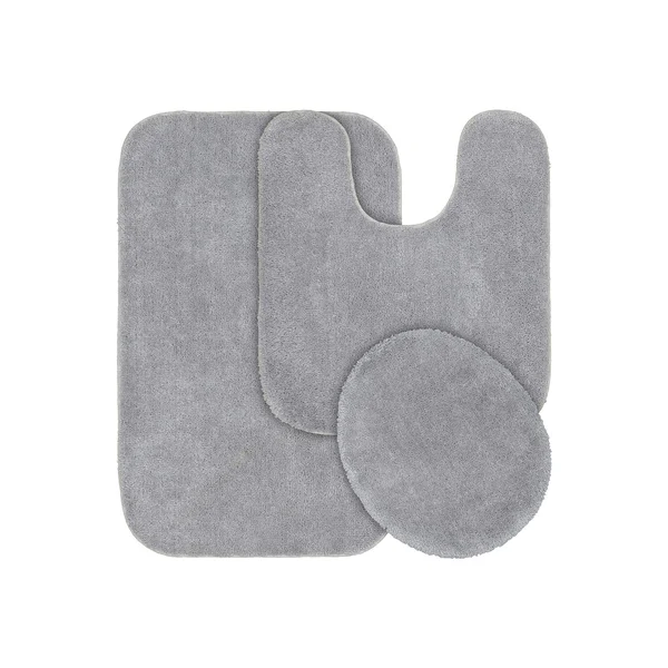 Garland Rug Americana Platinum Gray 21 in. x 34 in. 3-Piece Nylon Bath Mat Set