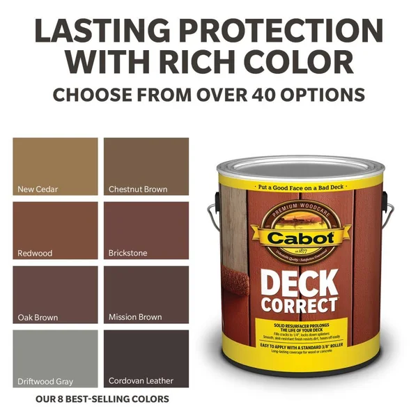 Cabot DeckCorrect Oak Brown Satin Mildew Resistant Resurfacer (5-Gallon)