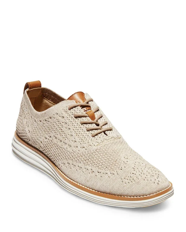 Cole Haan Original Grand Stitchlite Wingtip Oxford (Navy/Ivory) Men's Shoes