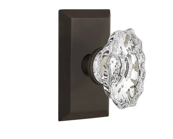 Nostalgic Warehouse 713954 Studio Plate Privacy Chateau Door Knob, Oil-Rubbed Bronze