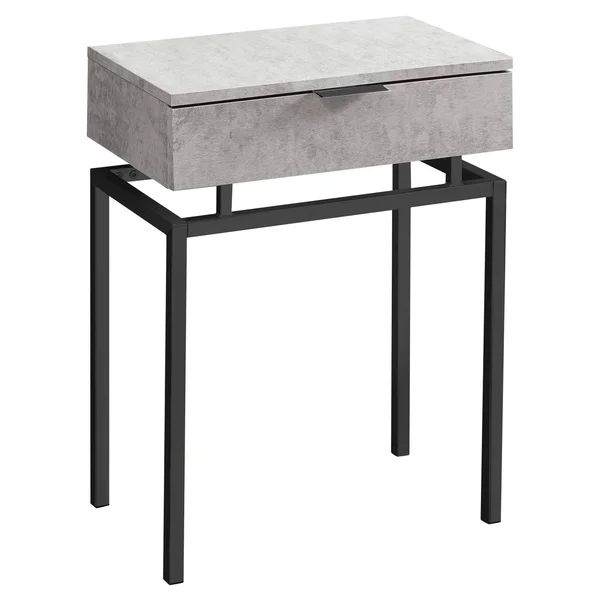 White Finish Laminate Metal Accent Table