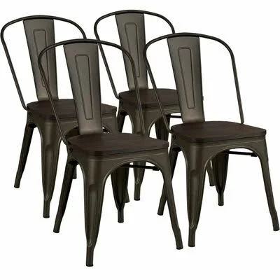 Sau Slat Back Stacking Side Chair Trent Austin Design Color: Black