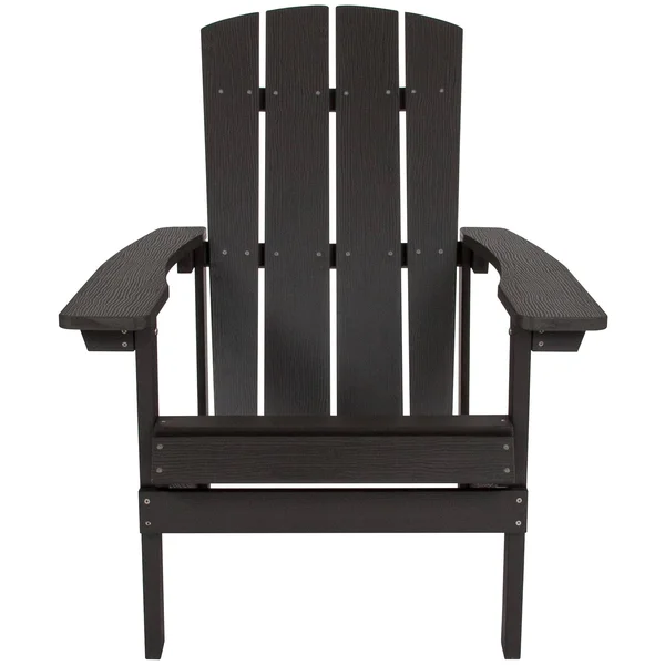 Emma and Oliver All-Weather Adirondack Chair in Slate Gray Faux Wood