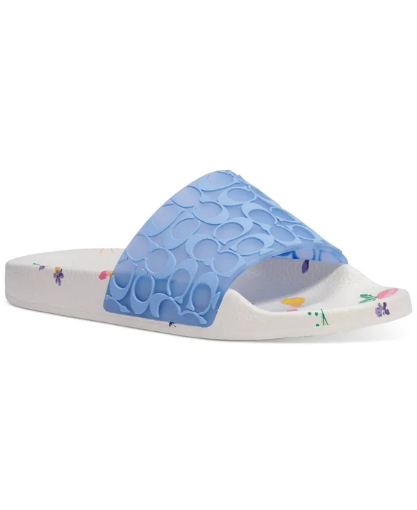 Coach Women's Udele Sport Pool Slides - Periwinkle/ Chalk
