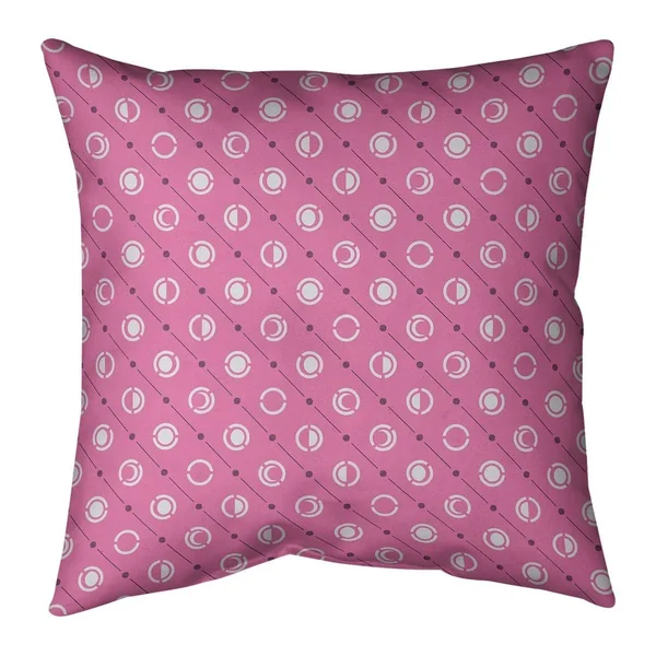 Black Lined Three Color Moon Phases Pattern Throw Pillow - 26 x 26 - Orange & Black - Cotton