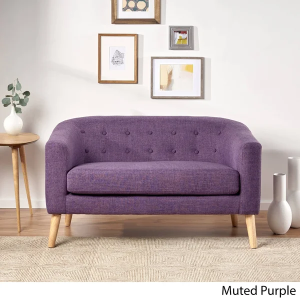 Bridie Mid-Century Fabric Loveseat by Christopher Knight Home (muted Purple)