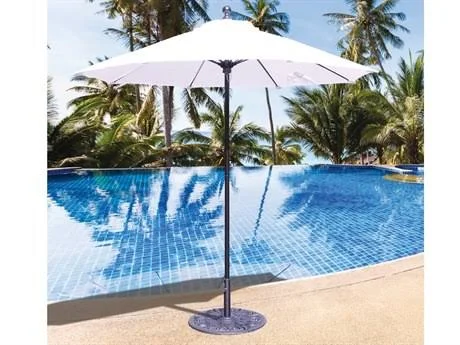 Galtech Quick Ship Commercial 7.5 Foot Aluminum Octagon Push Up Lift Umbrella White, Sunbrella Canvas - 725-WH-51