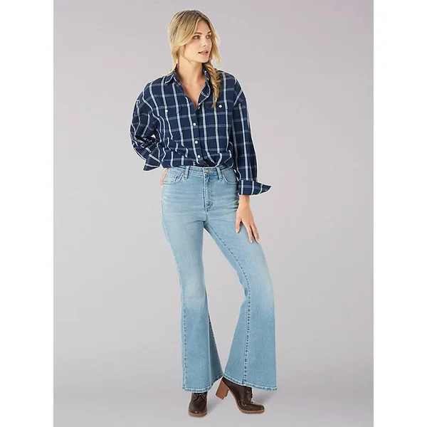 Lee Women's Medium High Rise Vintage Modern Flare Jeans