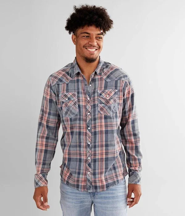 Bke Vintage Plaid Athletic Shirt - Grey XXX-Large, Men's