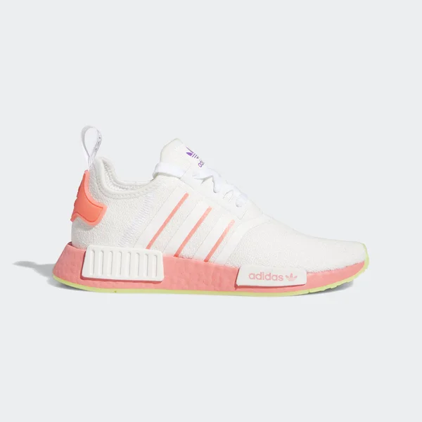 Adidas Women's Originals NMD R1 Casual Shoes in White/Orange Size 10.0