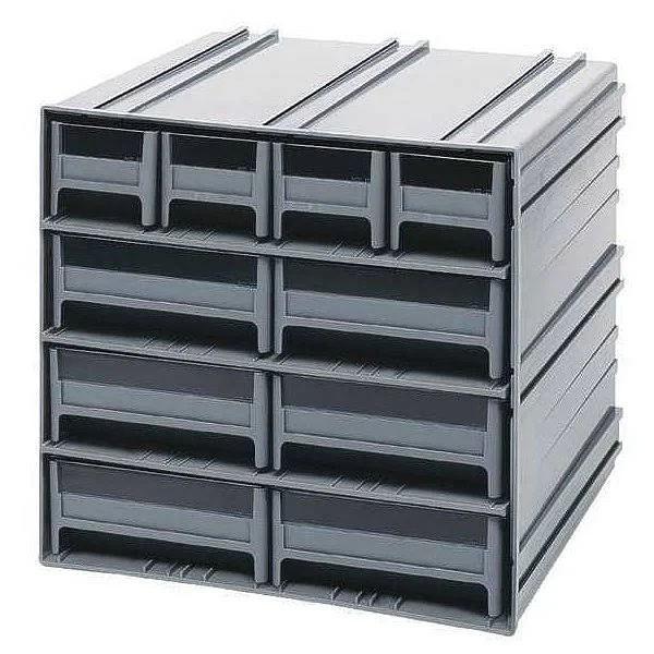 Quantum Storage QIC-4163GY Cabinet, 10Drawers, 11.38x11.75x11 in, Gray