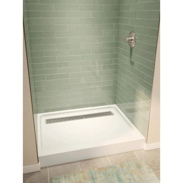 Delta 36 in. x 48 in. Single Threshold Corner Shower Base in White