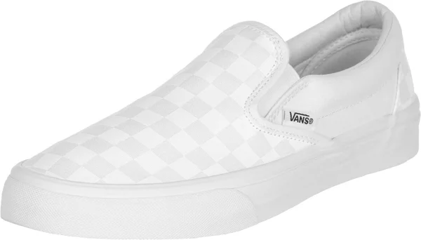 Vans Classic Slip-On &White Checkerboard& Mens Sneakers - Size 8.0