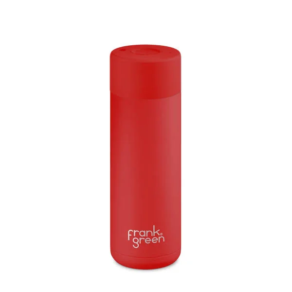 Ceramic Reusable Bottle Regular - Button Lid - Rouge - Frank Green