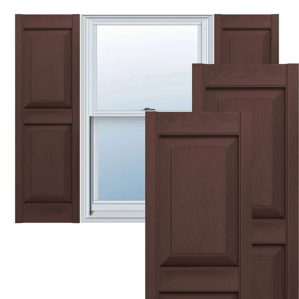 Mid-America LP2S14X07500FB 14 3/4x22W x 75x22H Lifetime Vinyl, Standard Two Equal Panels, Raised Panel Shutters, w/Installation
