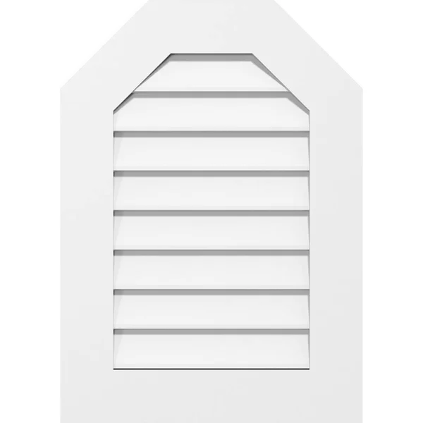 Ekena Millwork GVPOT40X2201SN 40x22W x 22x22H Octagonal Top Surface Mount PVC Gable Vent: Non-Functional, w/ 3-1/2x22W x 1x22P S
