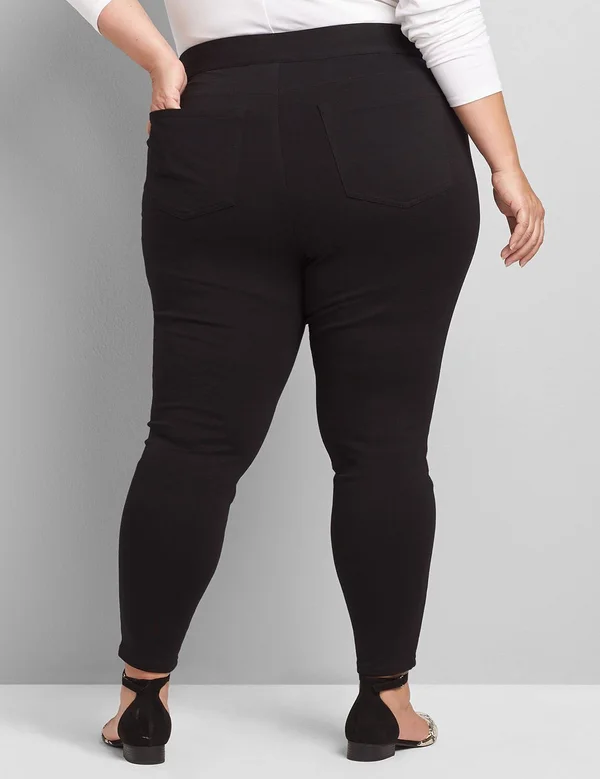 Plus Size Women's Pull-On High-Rise Ponte Legging, Size: 18/20, Black, Lane Bryant