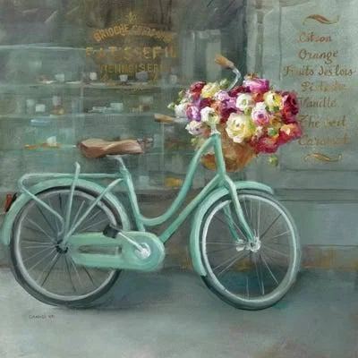Framed Canvas Art - Joy of Paris I by Danhui Nai ( transportation > by Land > Bicycles art)