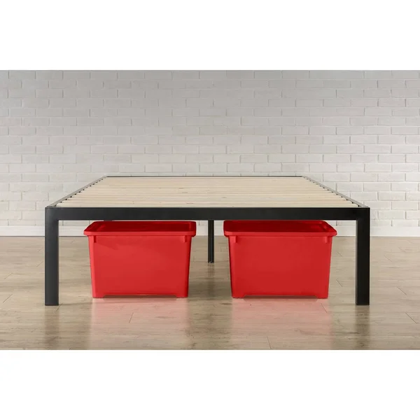 Full 18x22 Lorrick Quick Snap Platform Bed Frame Black - Zinus